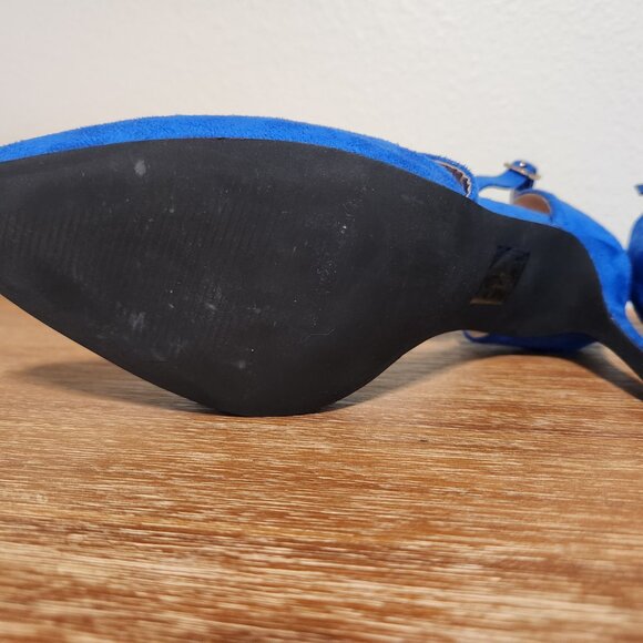 Closed Toe Strappy Pointed High Heel Suede Pumps- SIZE 10 - Picture 9 of 10